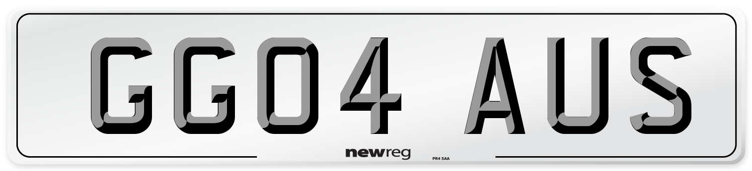 GG04 AUS Number Plate from New Reg